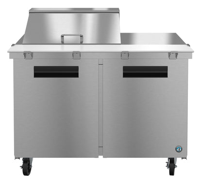 Hoshizaki SR48A-12M Two Section Stainless Doors Mega Top Prep Table Refrigerator