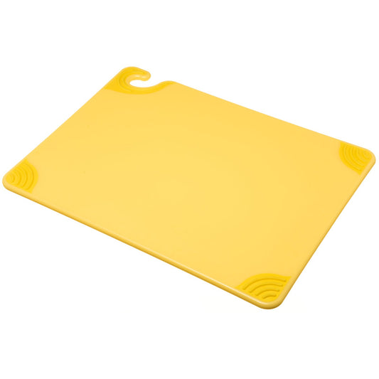 San Jamar CBG152012YL 15" x 20" x 0.5" Yellow Saf-T-Grip Cutting Board