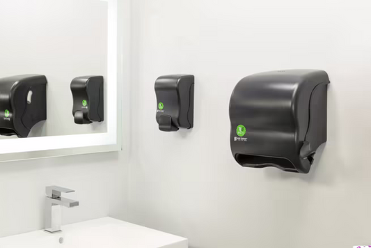 San Jamar T950REBK Black Classic ecoLogic Element Lever Roll Towel Dispenser All Core Sizes