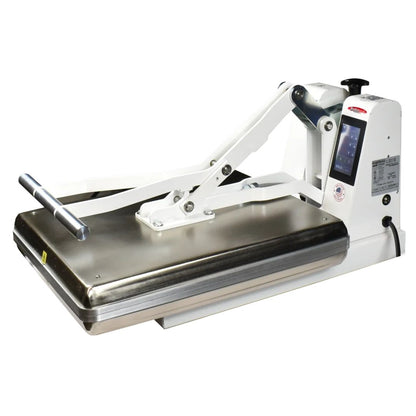 BakeMax BMTXM20 16″ x 20″ Countertop White Powder Coated Clamshell Manual Dual Heat Tortilla Press