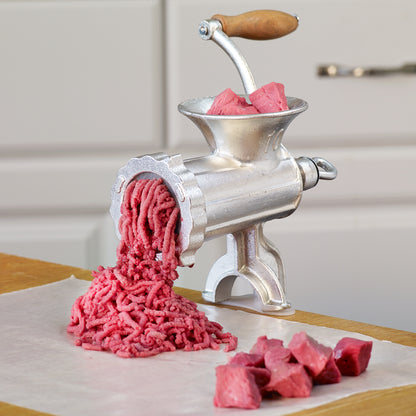 Winco MG-10 #10 Hub Manual Cast Iron Meat Grinder, Clamp Base