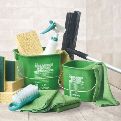 Winco PPL-3G 3 Qt. Green Soap Solution Cleaning Bucket
