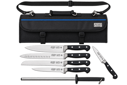 Winco KFP-KITA 7-Piece Cutlery Set with Knife Bag