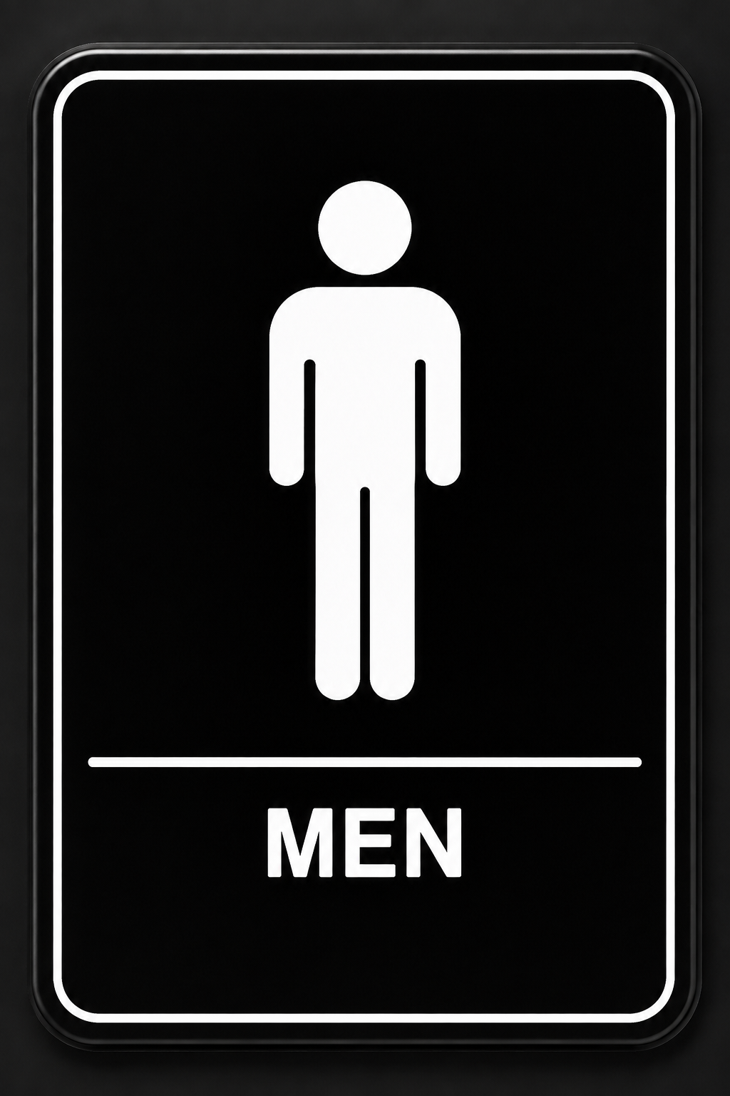 Winco SGNB-605 6" x 9" Information Sign (Braille) - "Men"