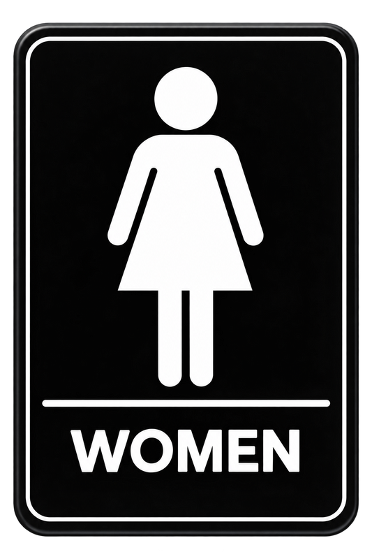 Winco SGNB-606 6" x 9" Information Sign (Braille) - "Women"