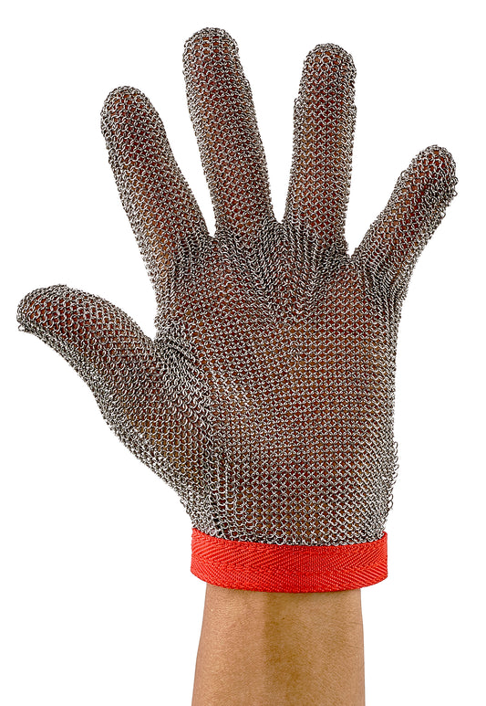 Winco PMG-1M Medium Red Reversible Protective Mesh Glove