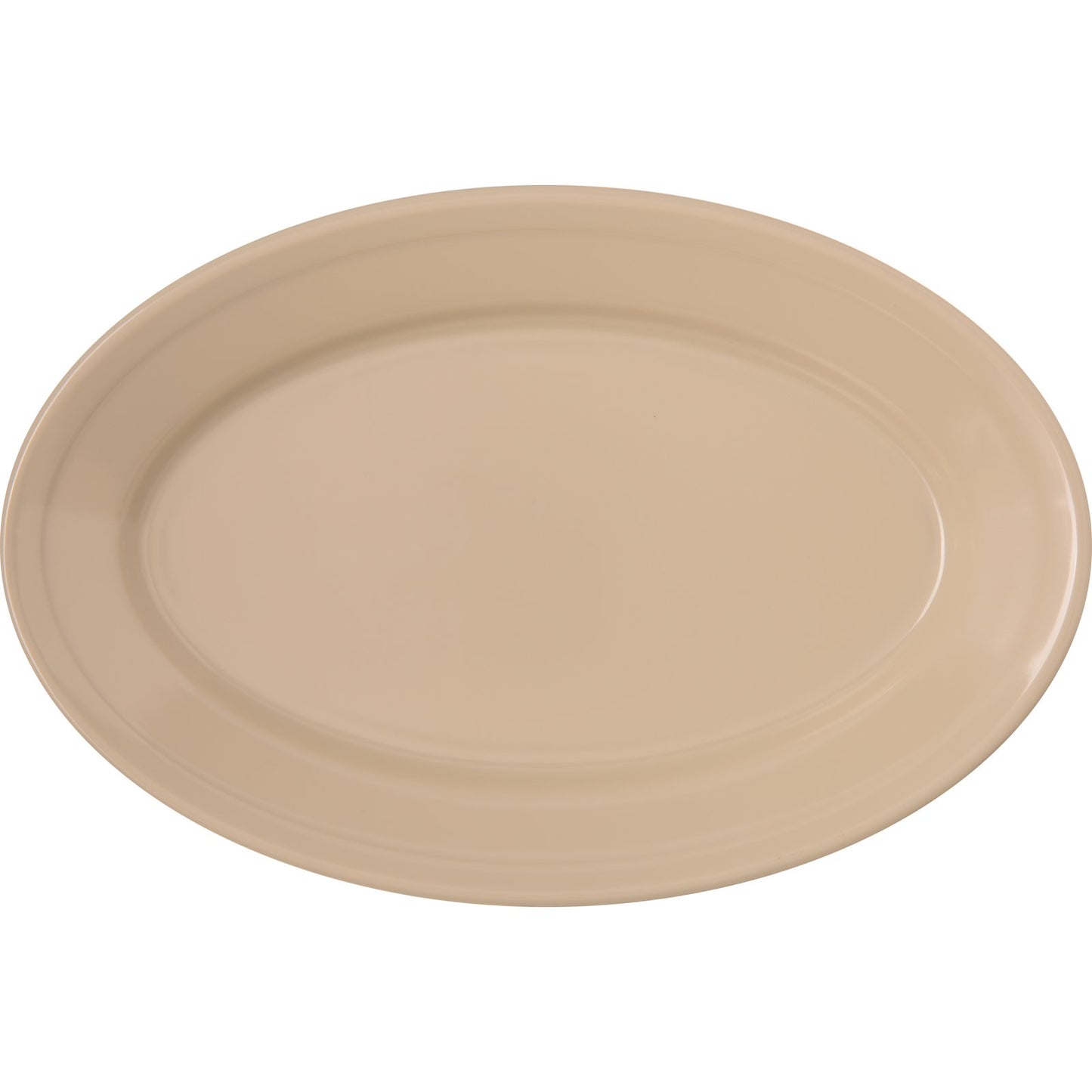Carlisle 43563-825 9.25" x 6.25" Tan Oval Dallas Ware Melamine Platter Tray