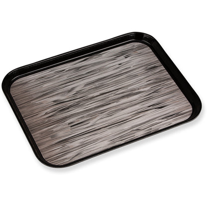 Carlisle DXSMC1418NSQ03 14" x 18" Black Fiberglass Glasteel Quarry Non-Skid Tray