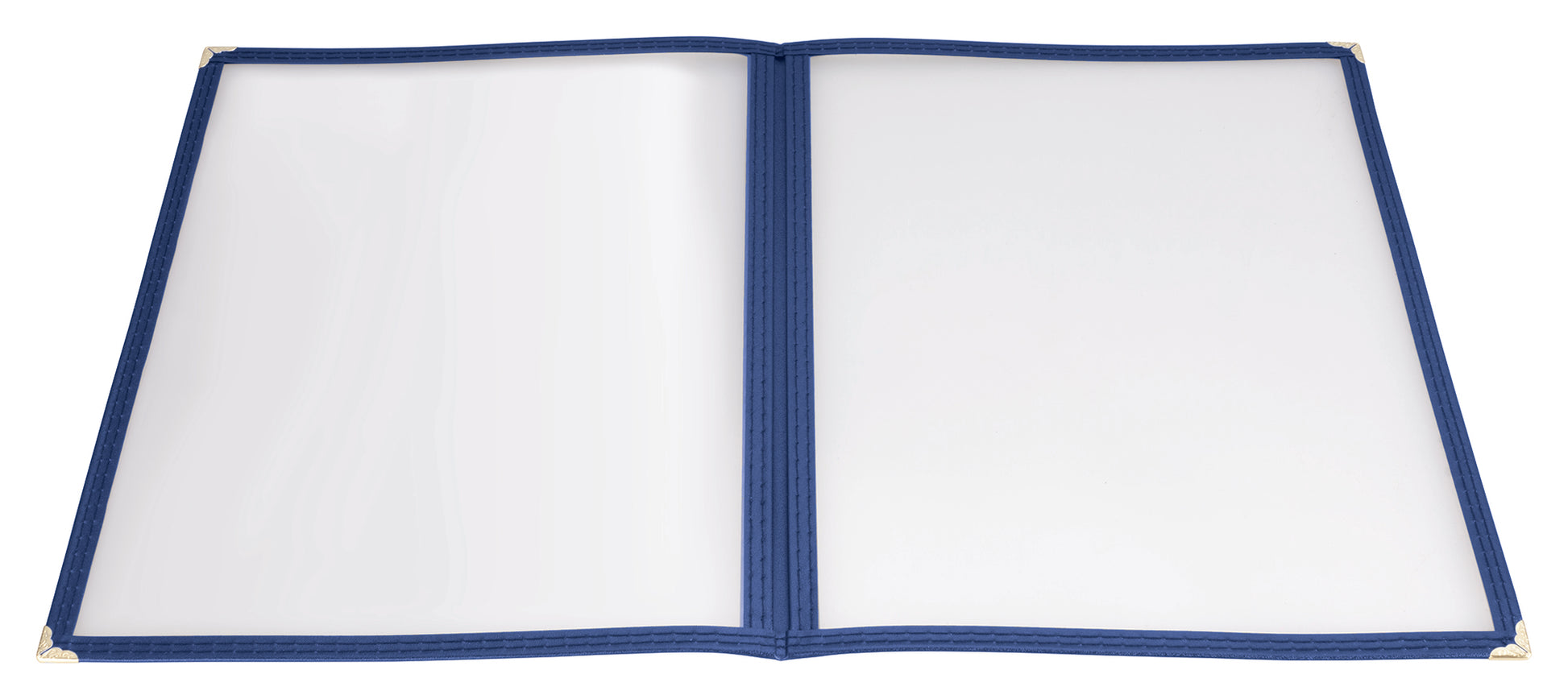 Winco PMCD-9B 9-3/8" x 12-1/8" Blue Double Fold Menu Cover