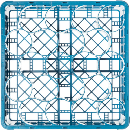 Carlisle RW2014 Carlisle Blue 20-Compartment Polypropylene OptiClean NeWave Glass Rack with Integrated Extender