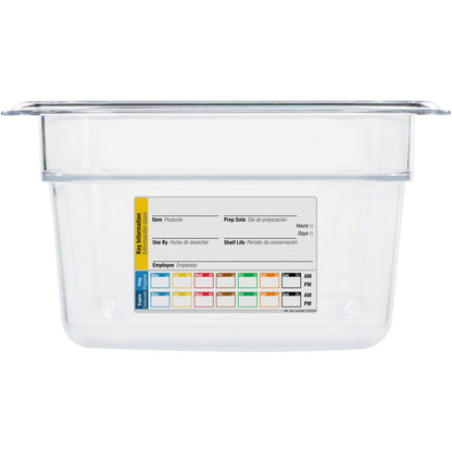 Carlisle 30661IMLUC07 1/3 Size Clear Polycarbonate StorPlus Food Pan with Integrated Label, 4" Deep