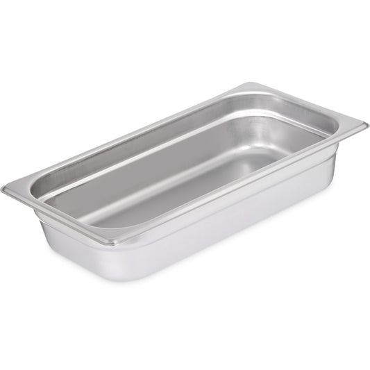 Carlisle 607132 1/3 Size Stainless Steel DuraPan Light Gauge Steam Table Hotel Pan, 2.5" Deep