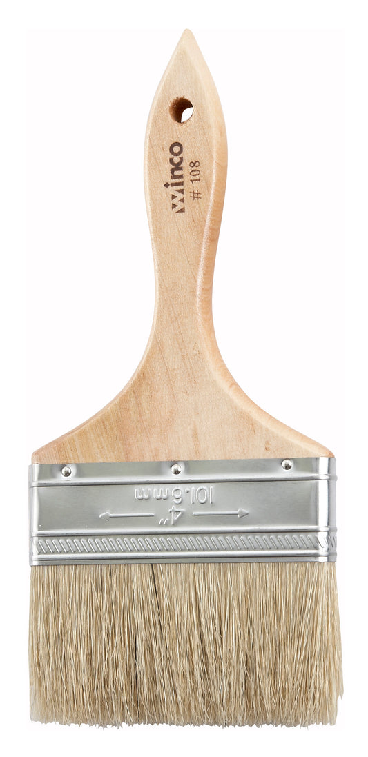 Winco WBR-40 4" Pastry Brush, Boar Bristle