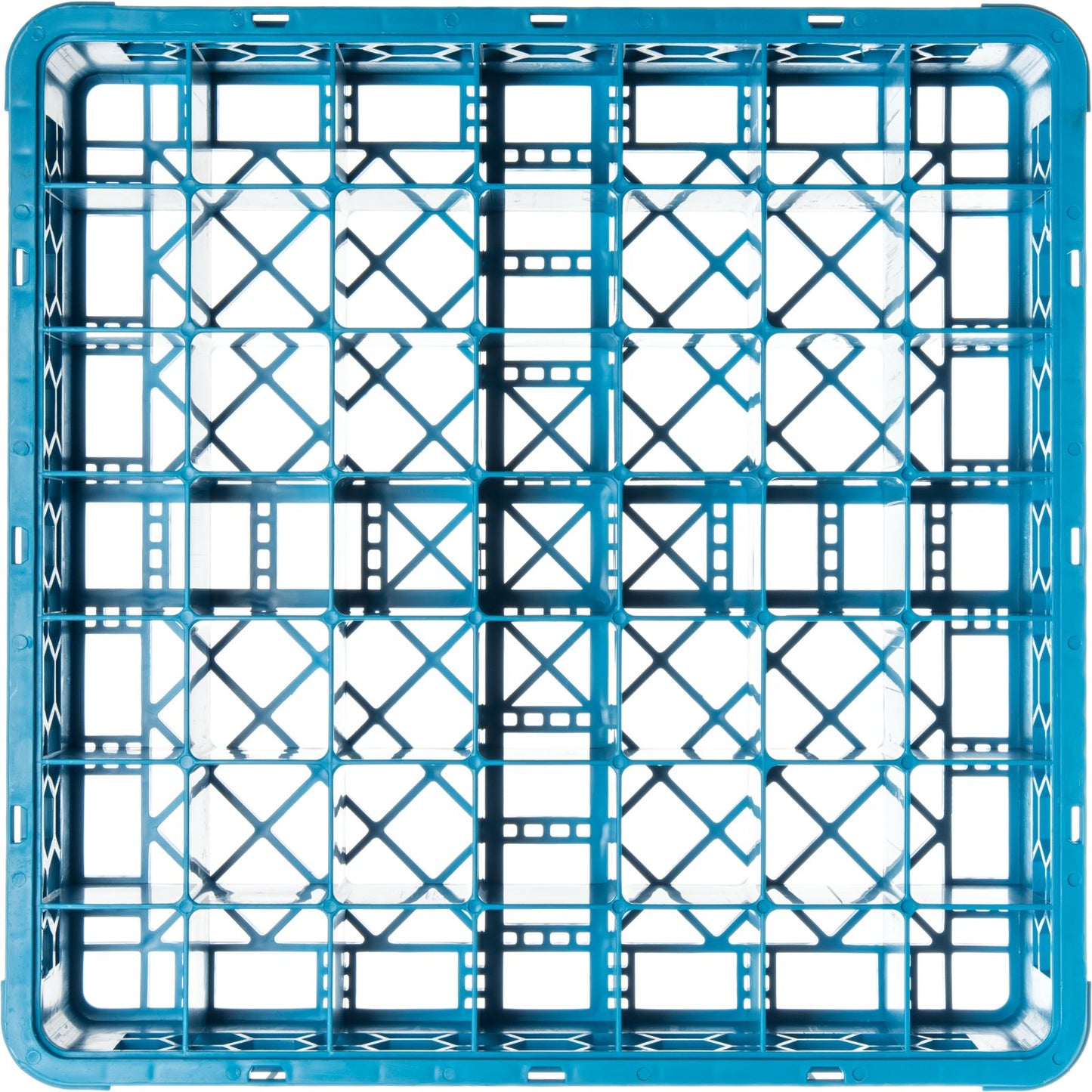 Carlisle RG4914 Carlisle Blue 49-Compartment Polypropylene OptiClean Divided Glass Rack 3.25