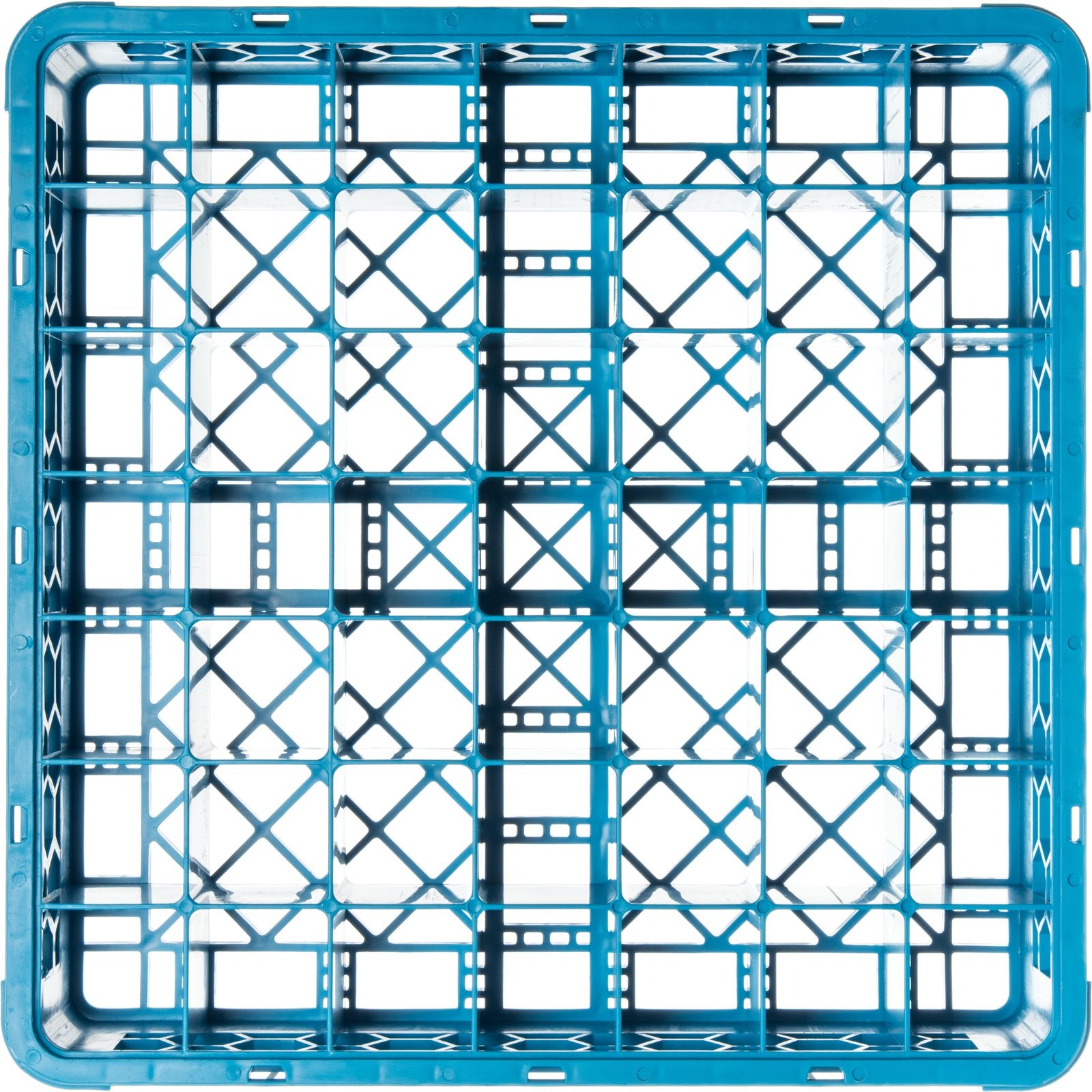 Carlisle RG4914 Carlisle Blue 49-Compartment Polypropylene OptiClean Divided Glass Rack 3.25