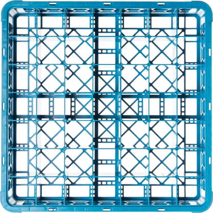 Carlisle RG4914 Carlisle Blue 49-Compartment Polypropylene OptiClean Divided Glass Rack 3.25