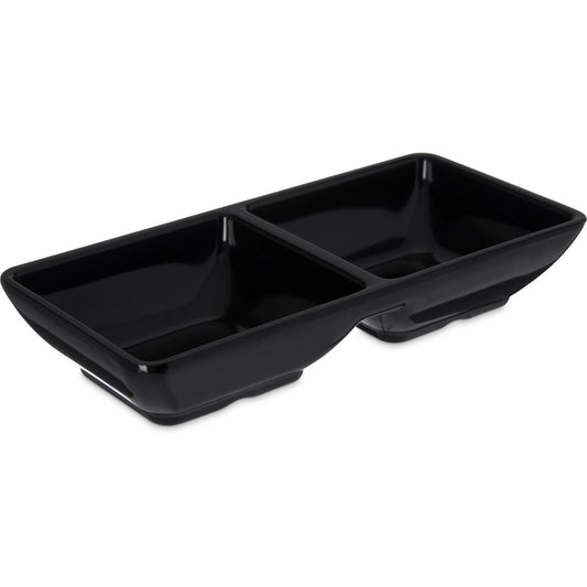 Carlisle 86203 2 oz Per Square Black Double Square Melamine Ramekin