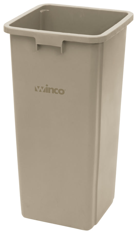 Winco PTCS-23BE 23 Gallon Beige Tall Trash Can
