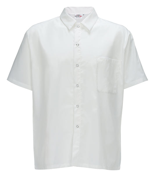Winco UNF-1WS Small White Cook Shirt, Short Sleeves