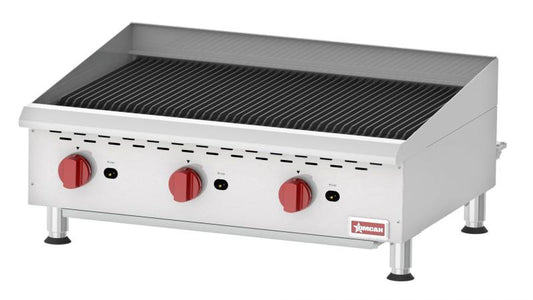 Omcan 43728 36" 3 Burners Countertop Elite Radiant Gas Charbroiler
