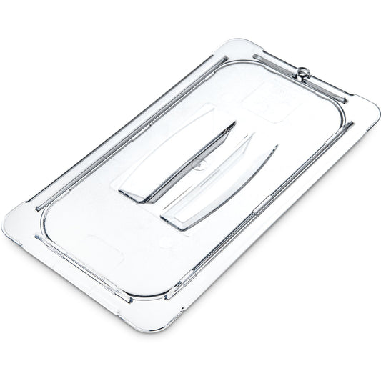 Carlisle 10270U07 1/3 Size Clear Polycarbonate StorPlus Handled Universal Lid