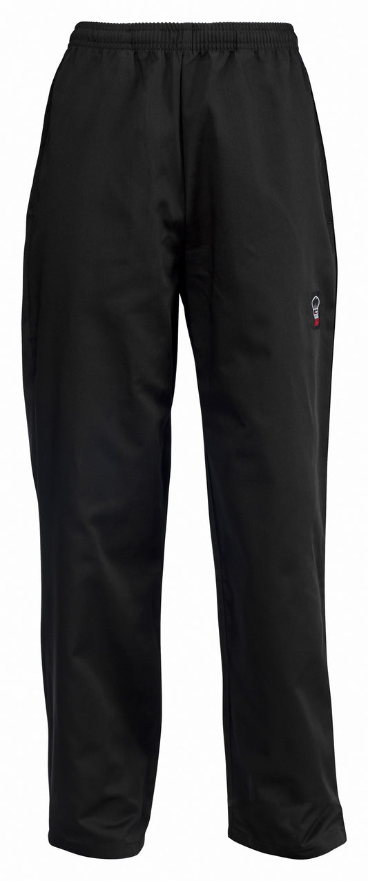 Winco UNF-2KXL Extra Large Black Chef Pants