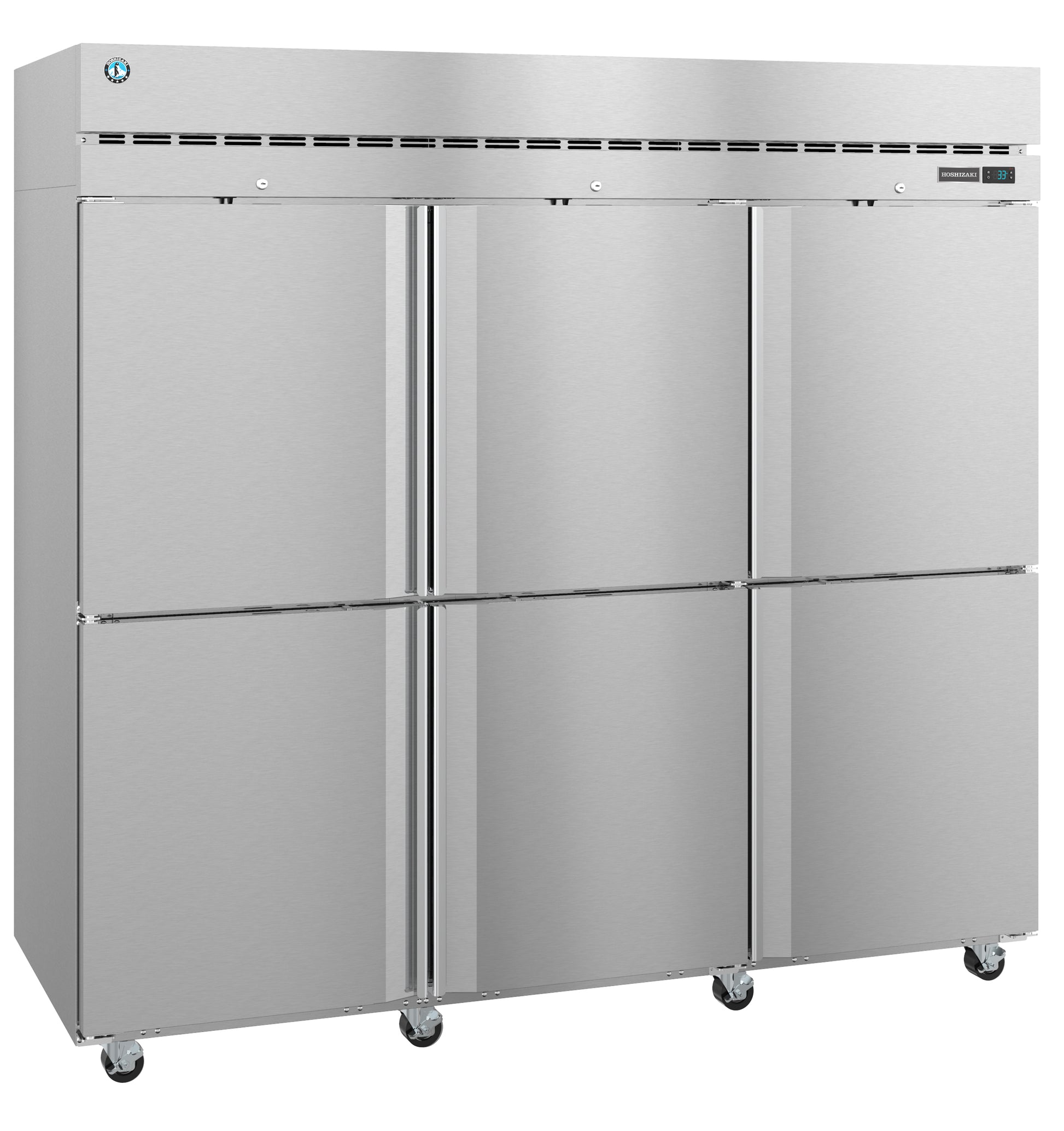 Hoshizaki R3A-HS Three Section Half Stainless Steel Doors with Lock Upright Refrigerator