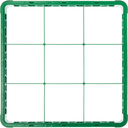 Carlisle RE9C09 Green 9-Compartment Polypropylene OptiClean Divided Glass Rack Extender 1.78"