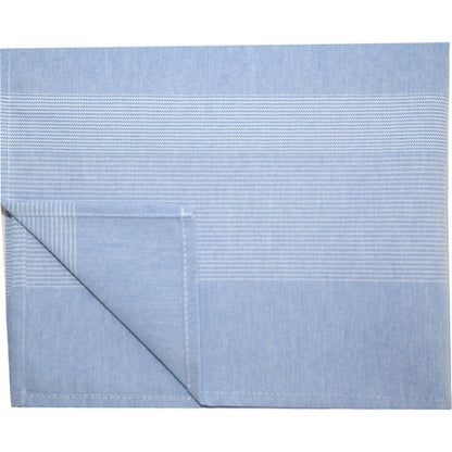 Snap Drape 54361822NH763 18" x 22" Blue 50% Spun Polyester/50% Filament Transition Striped Napkin