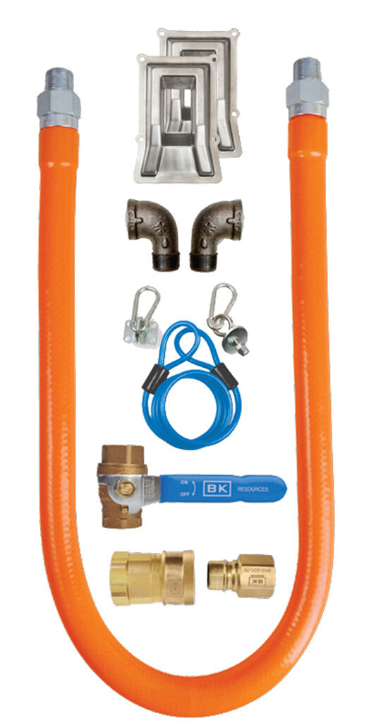 BK Resources BKG-GHC-5048-SP3 1/2" X 48" Gas Hose Connector and Set-Pro Kit