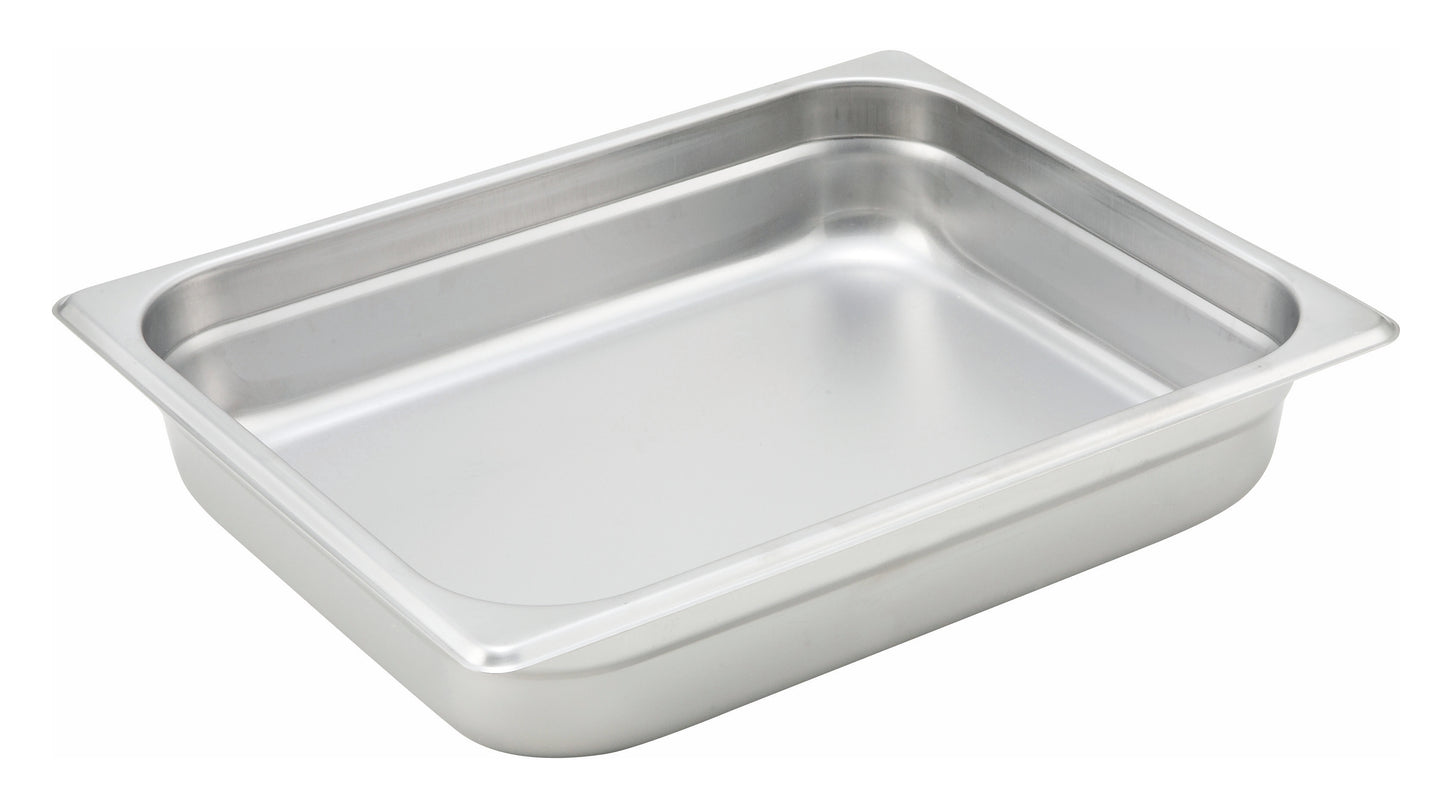 Winco SPJH-202 Half-size Stainless Steel Anti-jam Steam Pan, 2-1/2" Deep