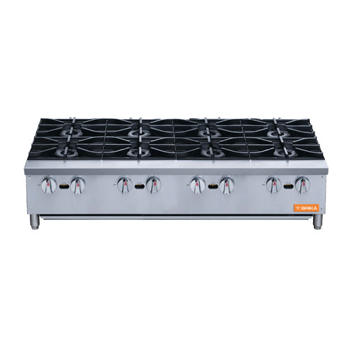 Brika BHP-488 48" 8 Burners Natural Gas Hot Plate - Conversion Kit Included
