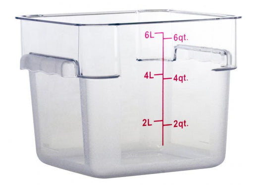 Omcan 80168 6 Qt Clear Square Polycarbonate Food Storage Container