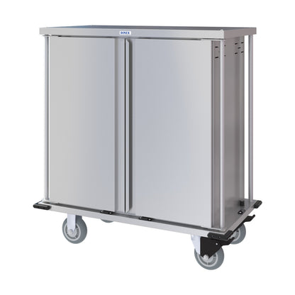 Dinex DXPTQC1T2D14 1 Tray Per Slide 14 Trays Double Door Stainless Steel Totally Quiet Compact Meal Delivery Cart