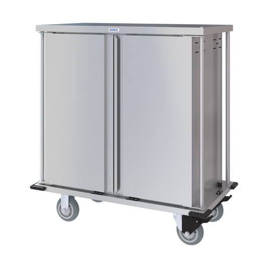 Dinex DXPTQC1T2D14 1 Tray Per Slide 14 Trays Double Door Stainless Steel Totally Quiet Compact Meal Delivery Cart