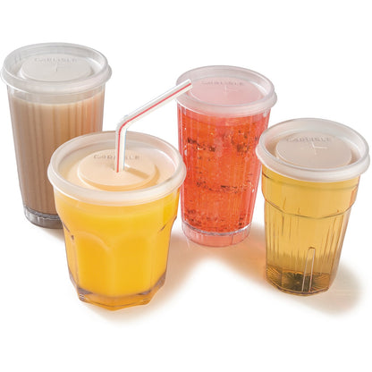 Carlisle 5506L30 Translucent Disposable Lid Fits for 5506 9.5 oz Stackable Tumbler (1000/cs)
