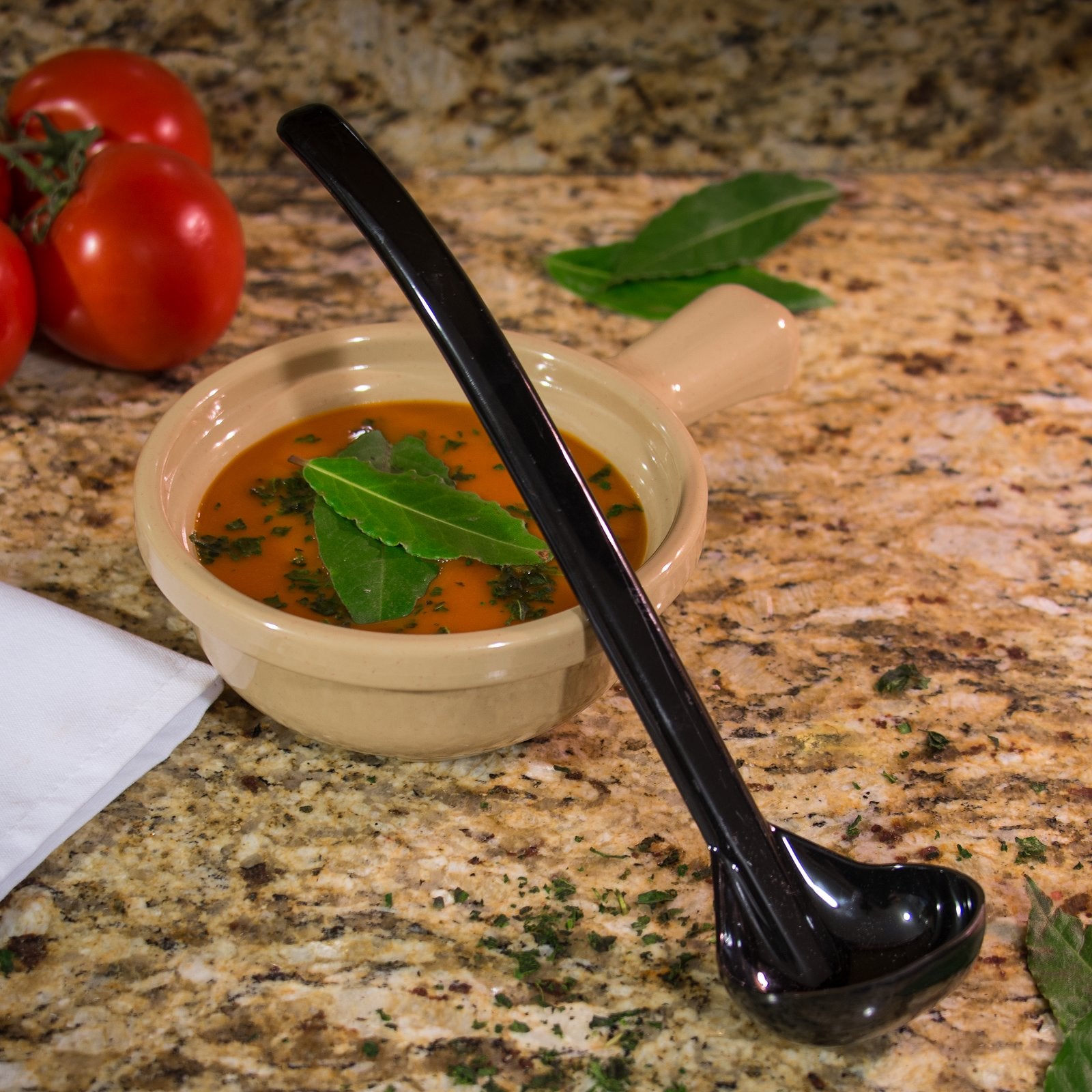 Carlisle 29503 9.5" Black Polycarbonate Carly Ladle