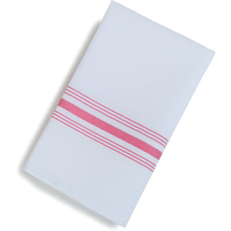 Snap Drape 53771822NH001 18" x 22" Red 50% Spun Polyester/50% Filament Bistro Striped Napkin