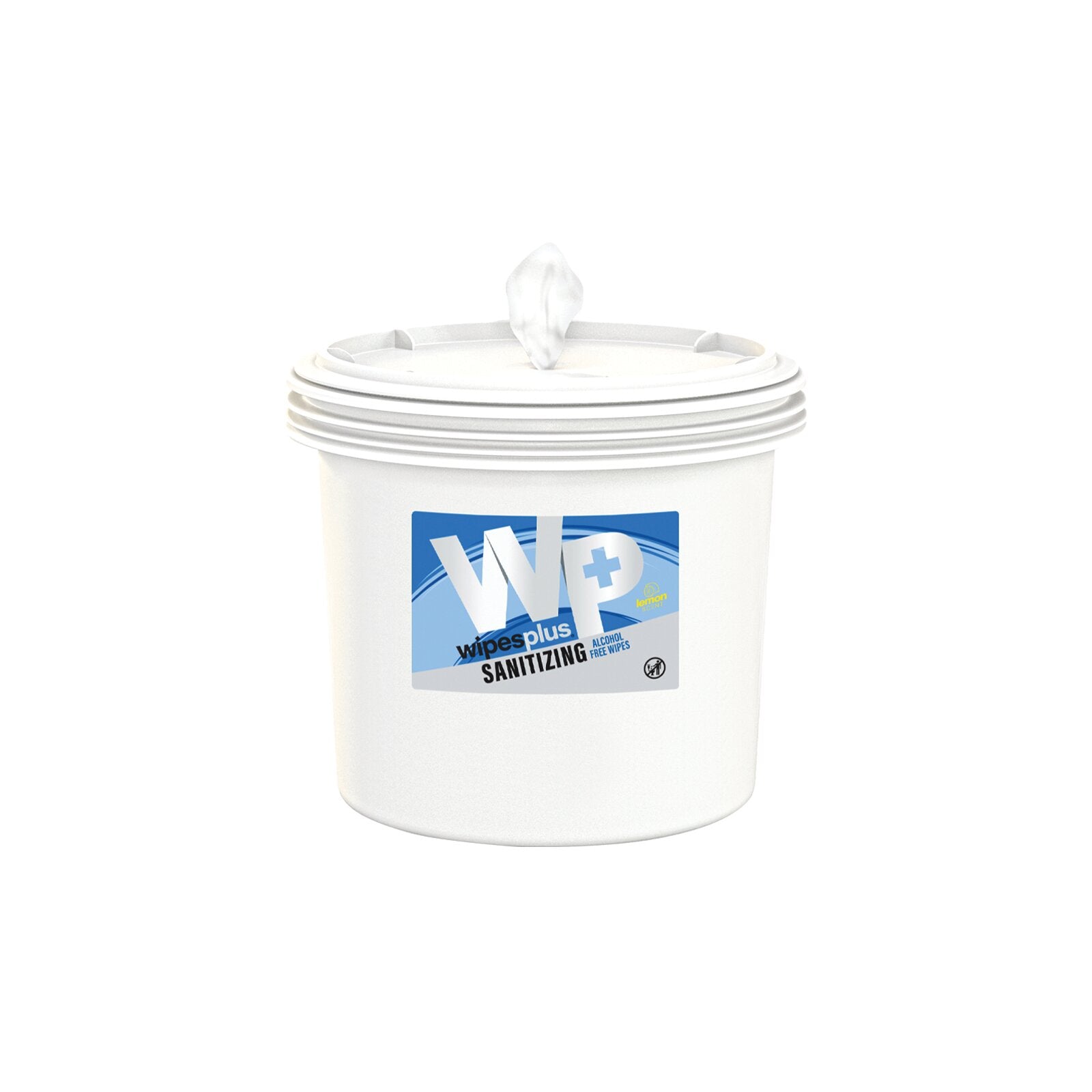WipesPlus 38003 White Round Empty Buckets with Lids 2
