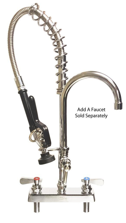 BK Resources BKF-8DM-MINI Mini Pre-Rinse 8" O.C. Faucet, Reduced Size for Small Spaces w/ BKF-8DM