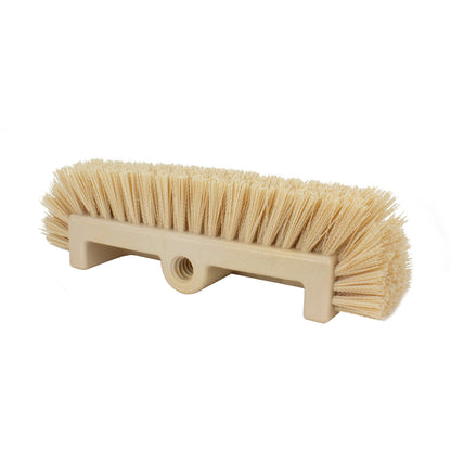 Carlisle 40422EC25 12" Tan Color Coded Mult-Level Floor Scrub Brush with End Bristles