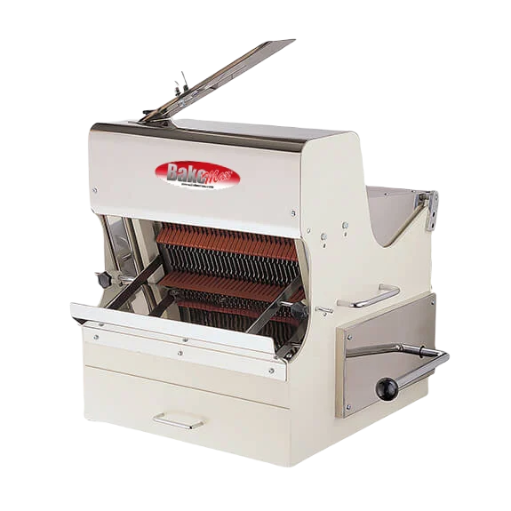BakeMax BMSS001 Electric Countertop Artisan Safety Hard Crusted Bread Slicer with 5/8″ Slice Thickness