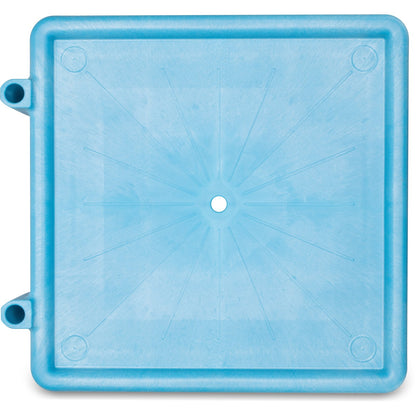 Carlisle C223614 22.5" x 22.5" x 8" Blue Polypropylene E-Z Glide Warewashing Rack Dolly Without Handle