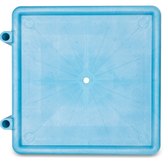 Carlisle C223614 22.5" x 22.5" x 8" Blue Polypropylene E-Z Glide Warewashing Rack Dolly Without Handle