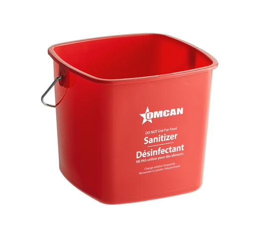 Omcan 81019 6 Qt Red Cleaning And Sanitizing Pail