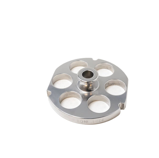 Omcan 24011 #32 Three Notches/Two Flat Sides Stainless Steel Machine Plate with Hub, 25mm (1")