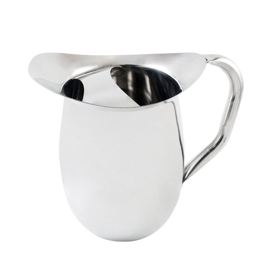 Omcan 80860 2 Qt Stainless Steel Bell Pitcher with Ice Guard