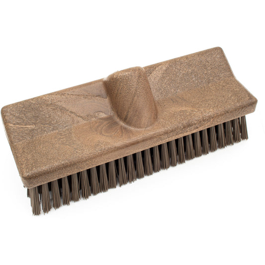 Carlisle 40423EC01 10" Brown Color Coded Bi-Level Scrub Brush