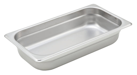 Winco SPJH-302 1/3 Size Stainless Steel Anti-jam Steam Pan, 2-1/2"" Deep