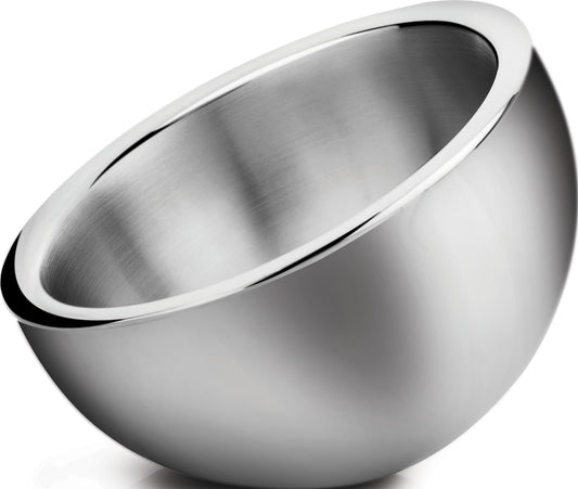 Winco DWAB-L 2-1/4 Qt. Stainless Steel Double Wall Insulated Angled Display Bowl